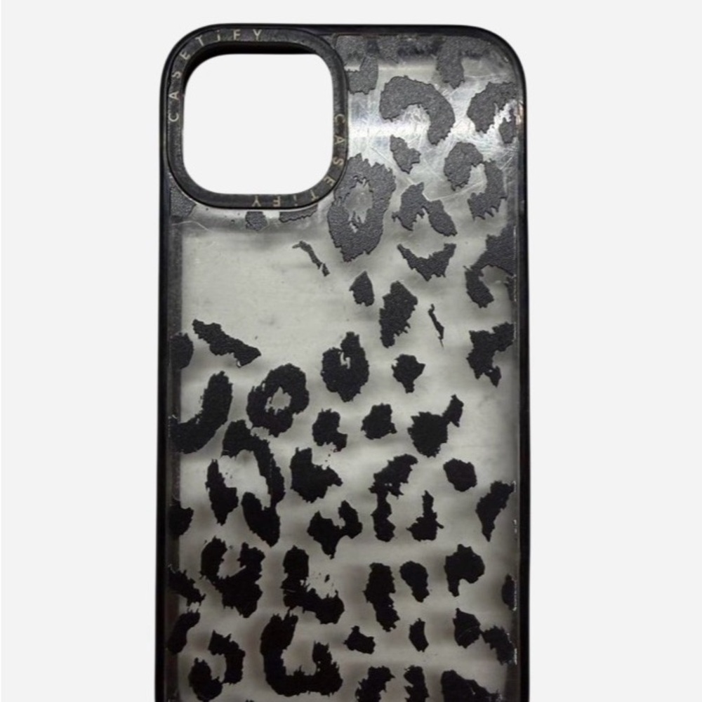 Casetify Black and Gray Leopard Phone Case